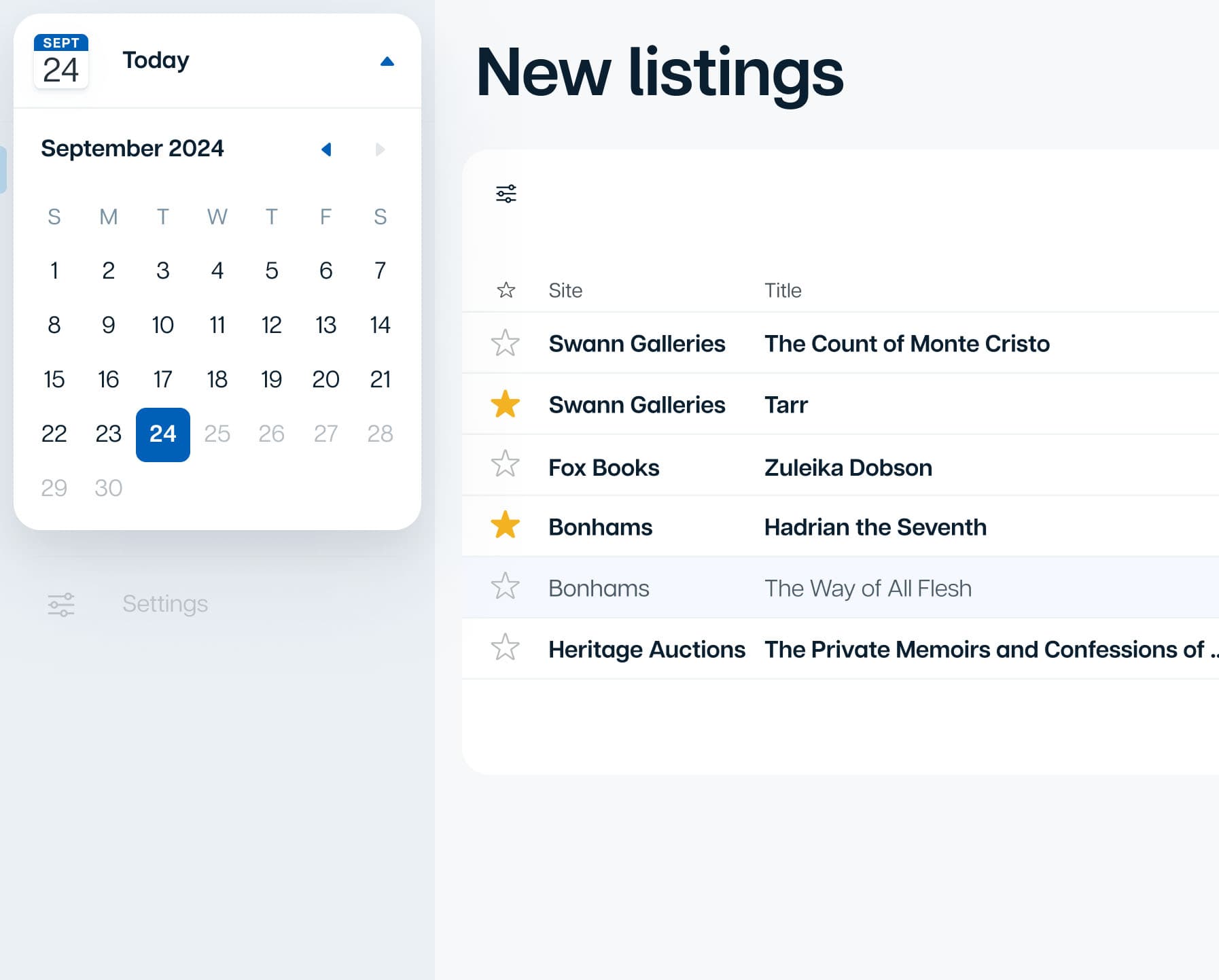 Date picker feature