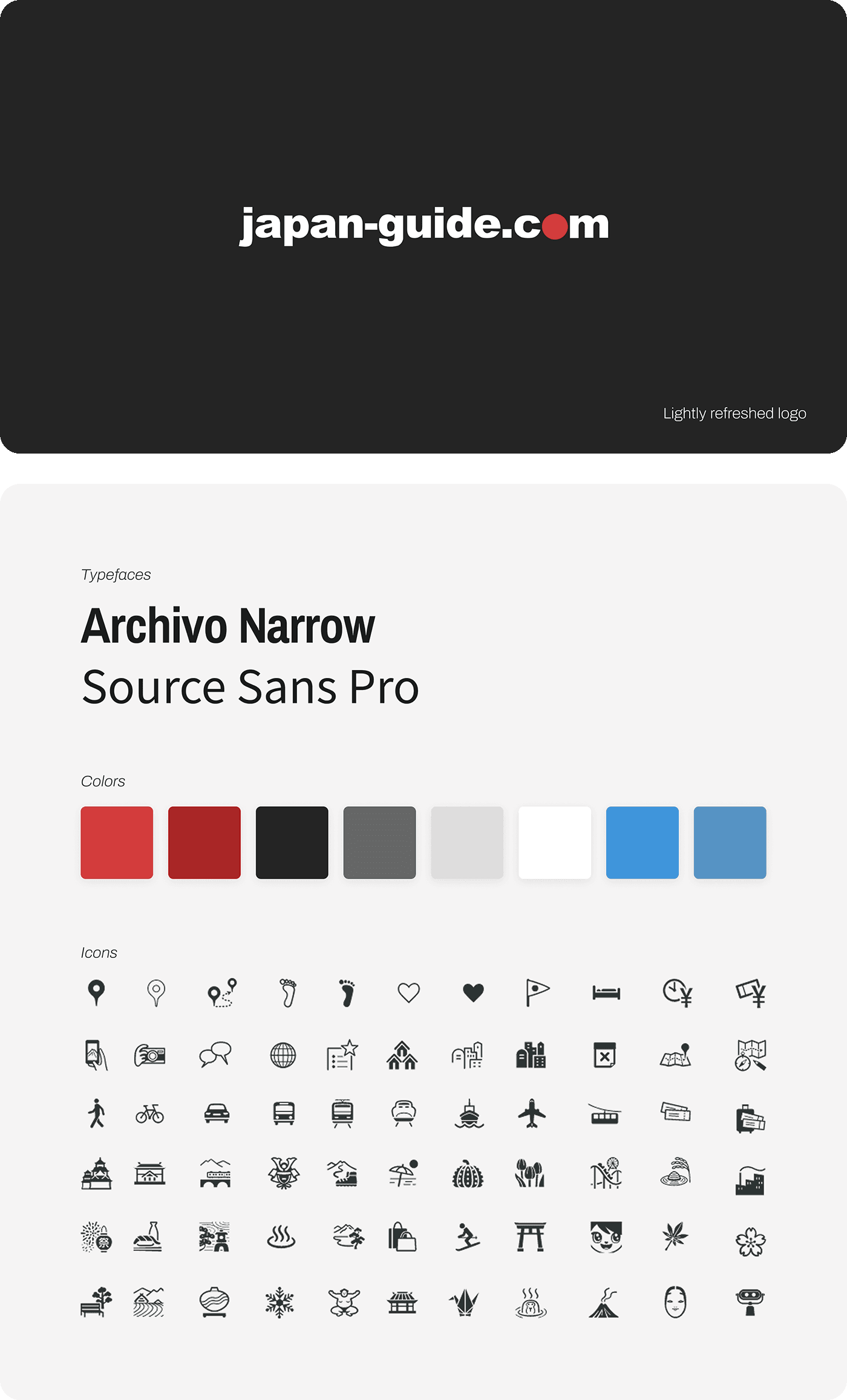 New logo, typefaces, color palette, and iconography for japan-guide.com